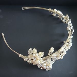 NEW Bridal Rhinestone Pearl Headband